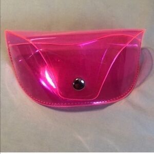 GLASSES Case neon pink with Button Closure